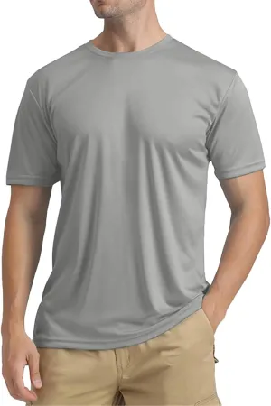 Men's Athletic Running Shirts Short Sleeve Sun T-Shirt UPF 50 Quick Dry Swim Shirts Lightweight Fishing Water Shirt
