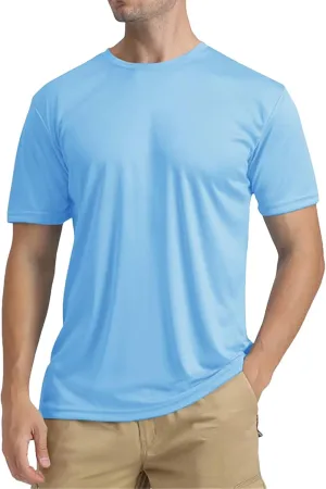 Men's Athletic Running Shirts Short Sleeve Sun T-Shirt UPF 50 Quick Dry Swim Shirts Lightweight Fishing Water Shirt