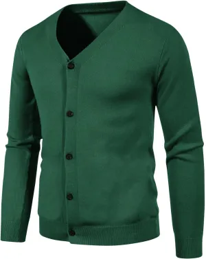 Mens Casual Slim Fit Cardigan Sweaters Long Sleeve V-Neck Basic Designed Cardigans Solid Button Down Knitted Sweater