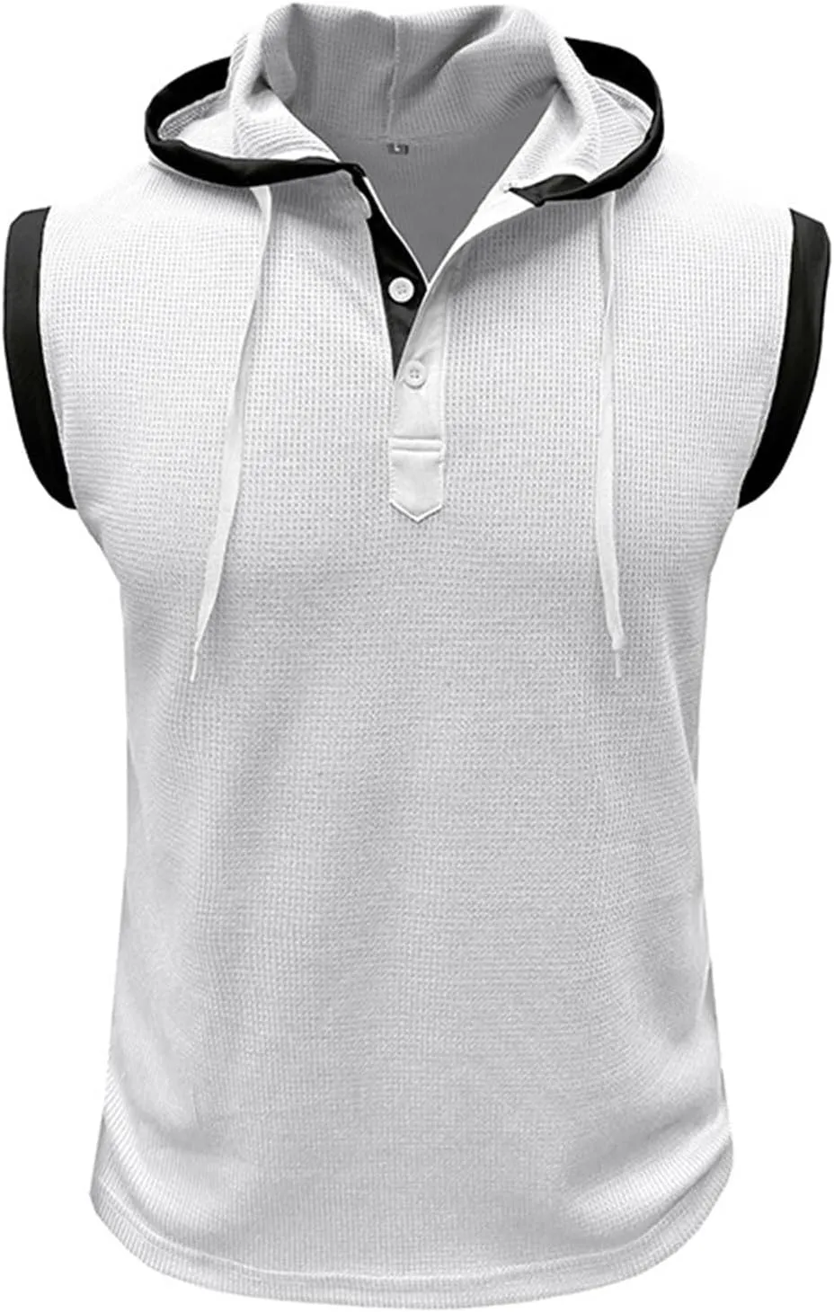 Men's Hooded Tank Tops Workout Sleeveless Hoodies Tee Shirt Muscle Athletic Gym Running Beach Tanks for Men Quick Dry
