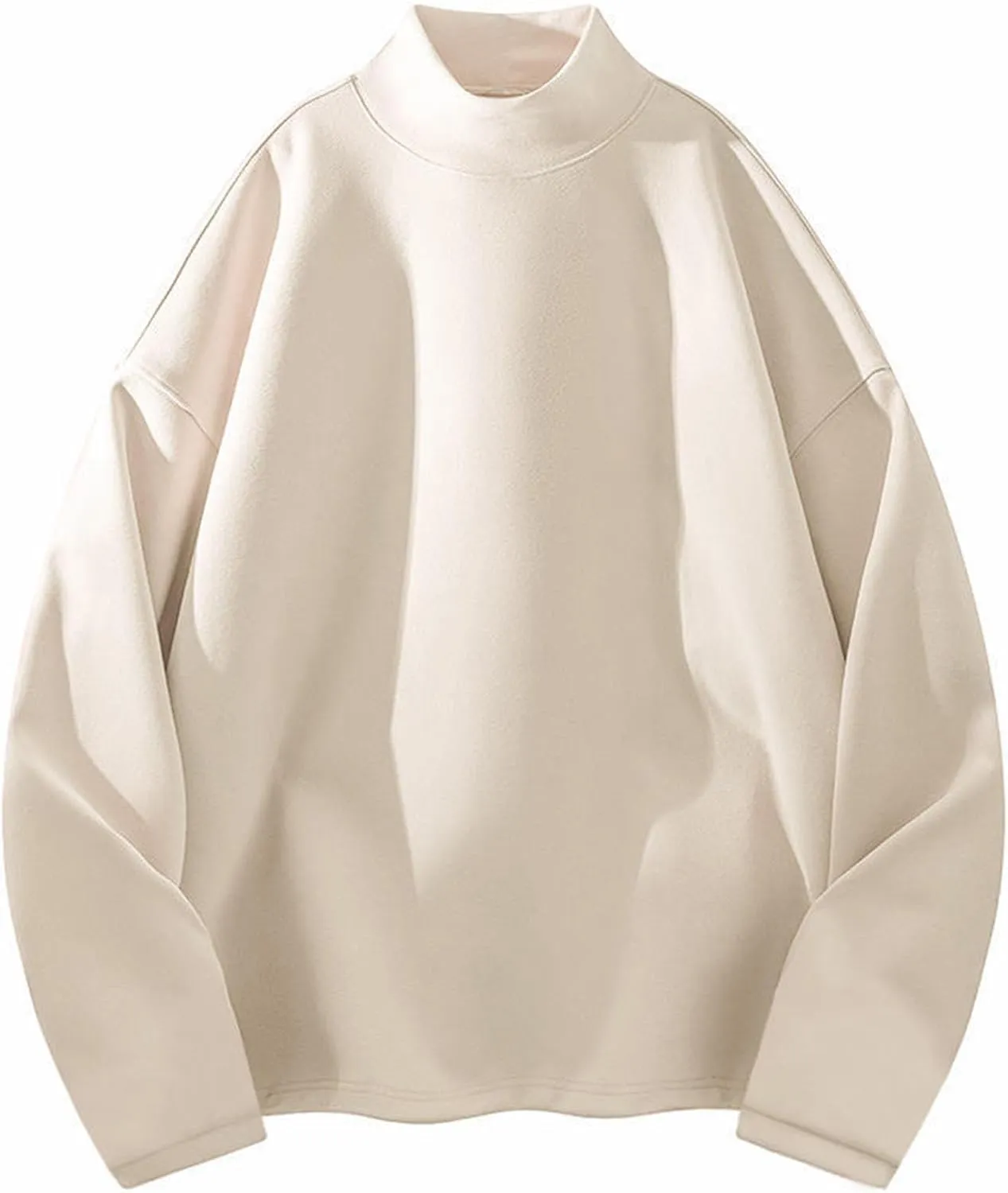 Men's Oversize Mock Turtleneck Sweater Long Sleeve Half Neck Pullover Thermal Loose Casual Solid Pullover Sweatshirt
