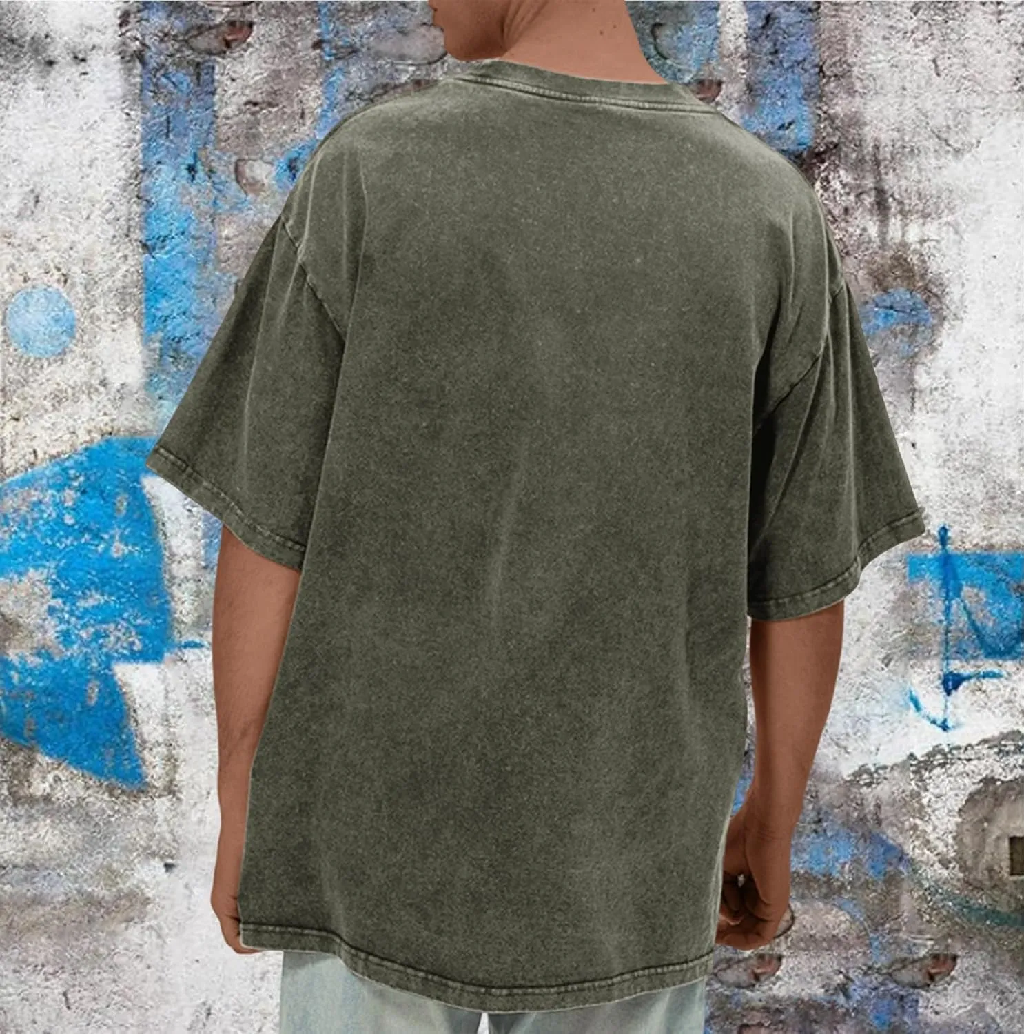 Mens Oversized Graphic Tees Streetwear Baggy Shirts Y2k Vintage Acid Wash Cotton Tshirt Harajuku Grunge Shirt Men