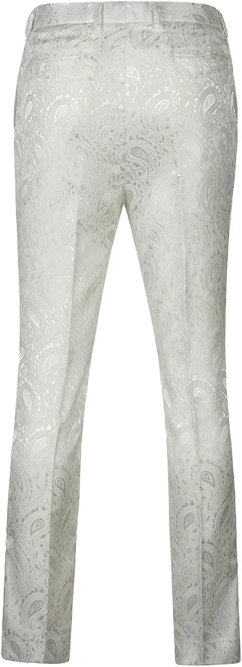 Men's Paisley Jacquard Tuxedo, One Button Shawl Lapel 3 Piece Suit