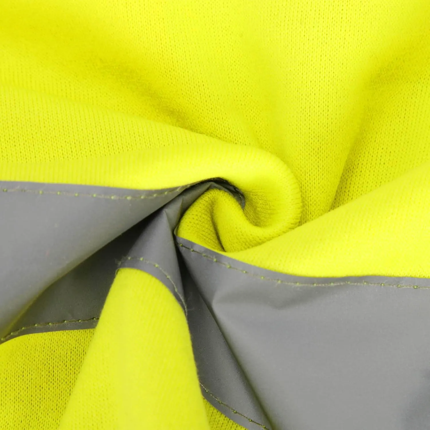 Mens Safety Hoodie Jacket High Visibility Reflective Full Zip Pocket Work Utility Reflective Strips with Extended Trims
