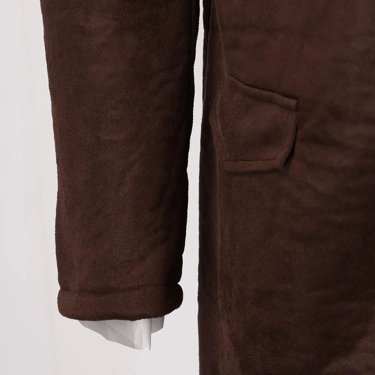 Men's Sherpa Lined Jacket with Hood Snaps Zipper Winter Thicken Warm Coats Casual Loose Stylish Shearling Faux Suede Jackets