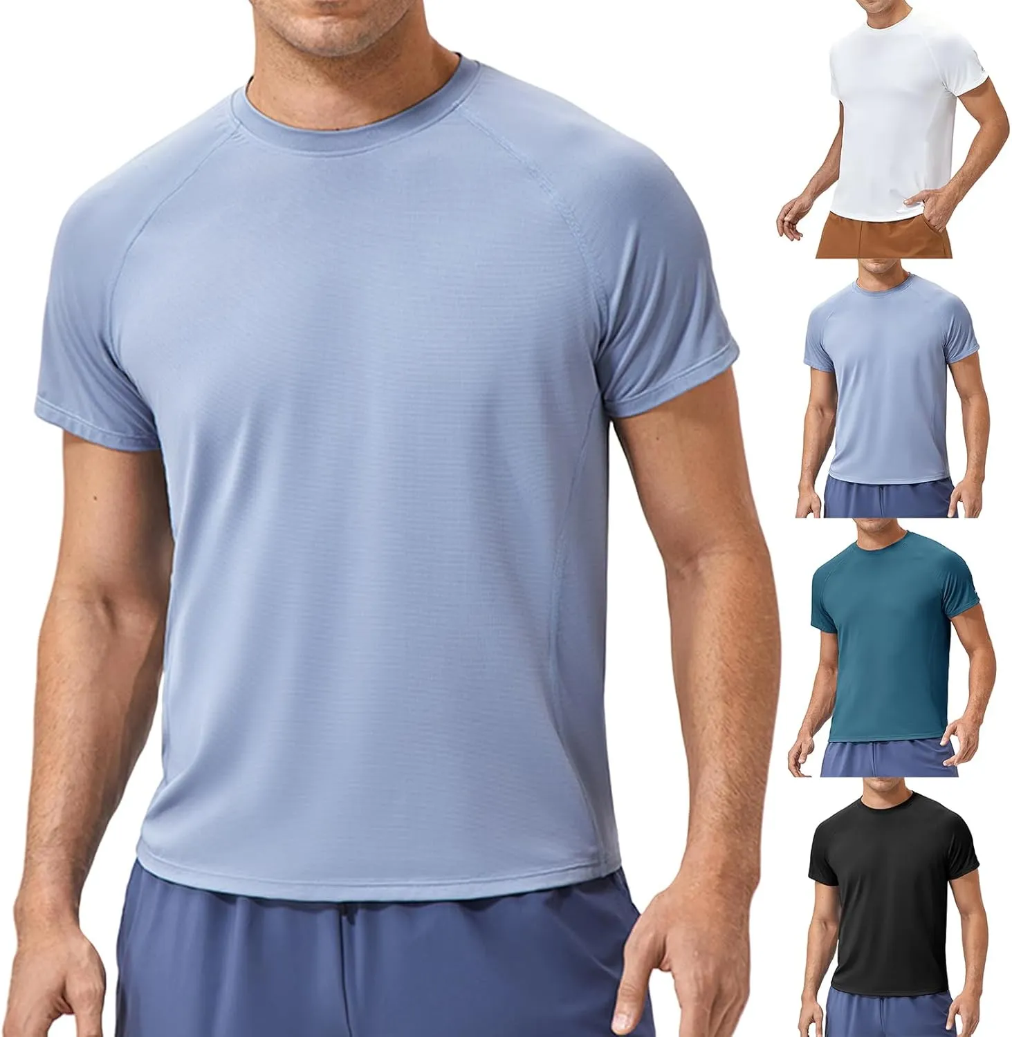 Mens Short Sleeve Athletic Shirts Sun Uv Protection Rash Guard Shirts Lightweight Quick Dry Gym Tee Shirt for Men
