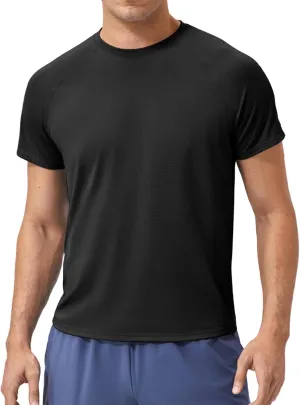 Mens Short Sleeve Athletic Shirts Sun Uv Protection Rash Guard Shirts Lightweight Quick Dry Gym Tee Shirt for Men