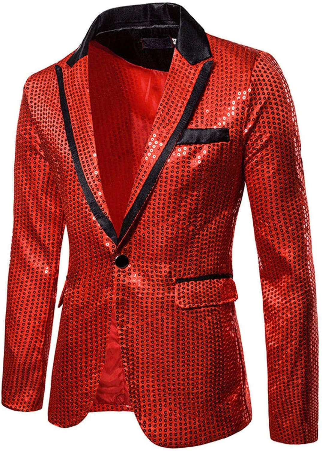 Mens Slim Fit Casual Blazer Sport Coat Sequin Party Wedding Blazer Jacket Lightweight Business Jackets Suit Jackets