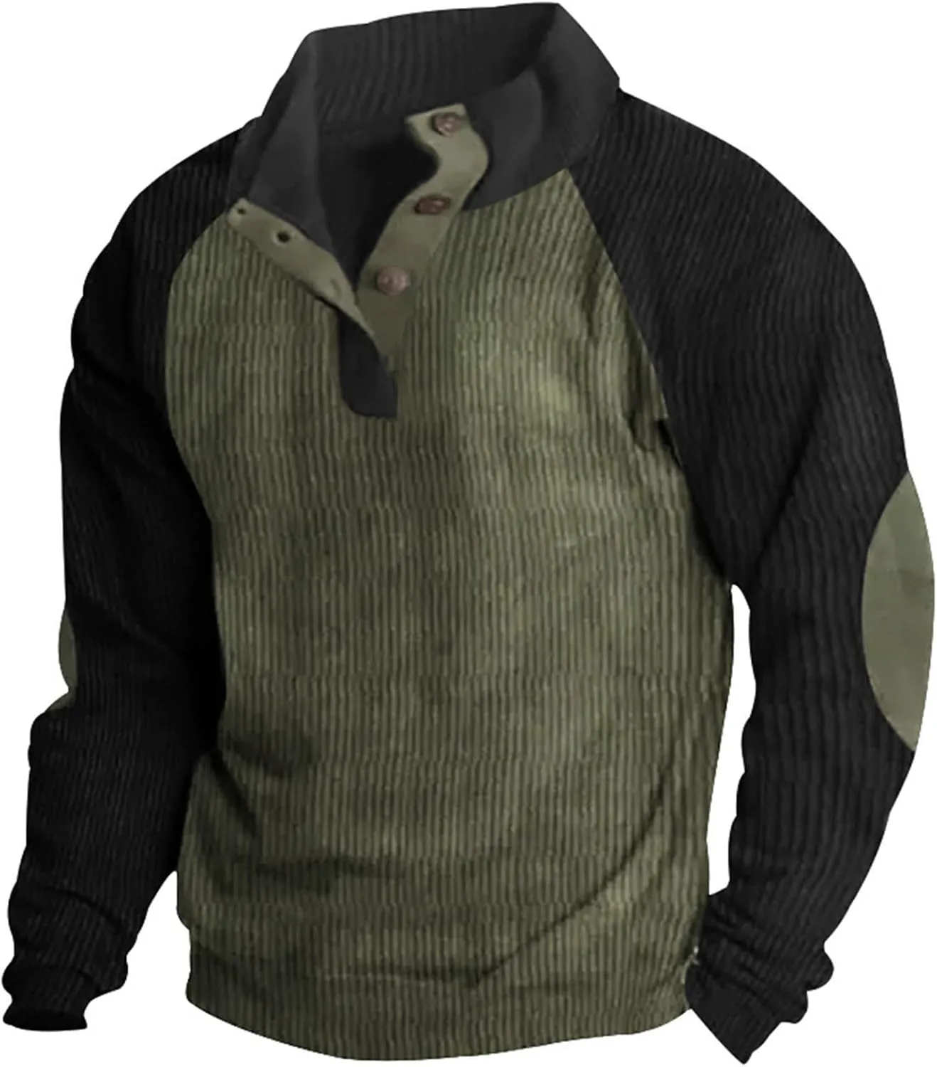 Mens Sweatshirt 1/4 Button Stand Collar Long Sleeve Comfort Color Sweatshirts Men's Sweatshirts No Hood Mens Pullover Shirts
