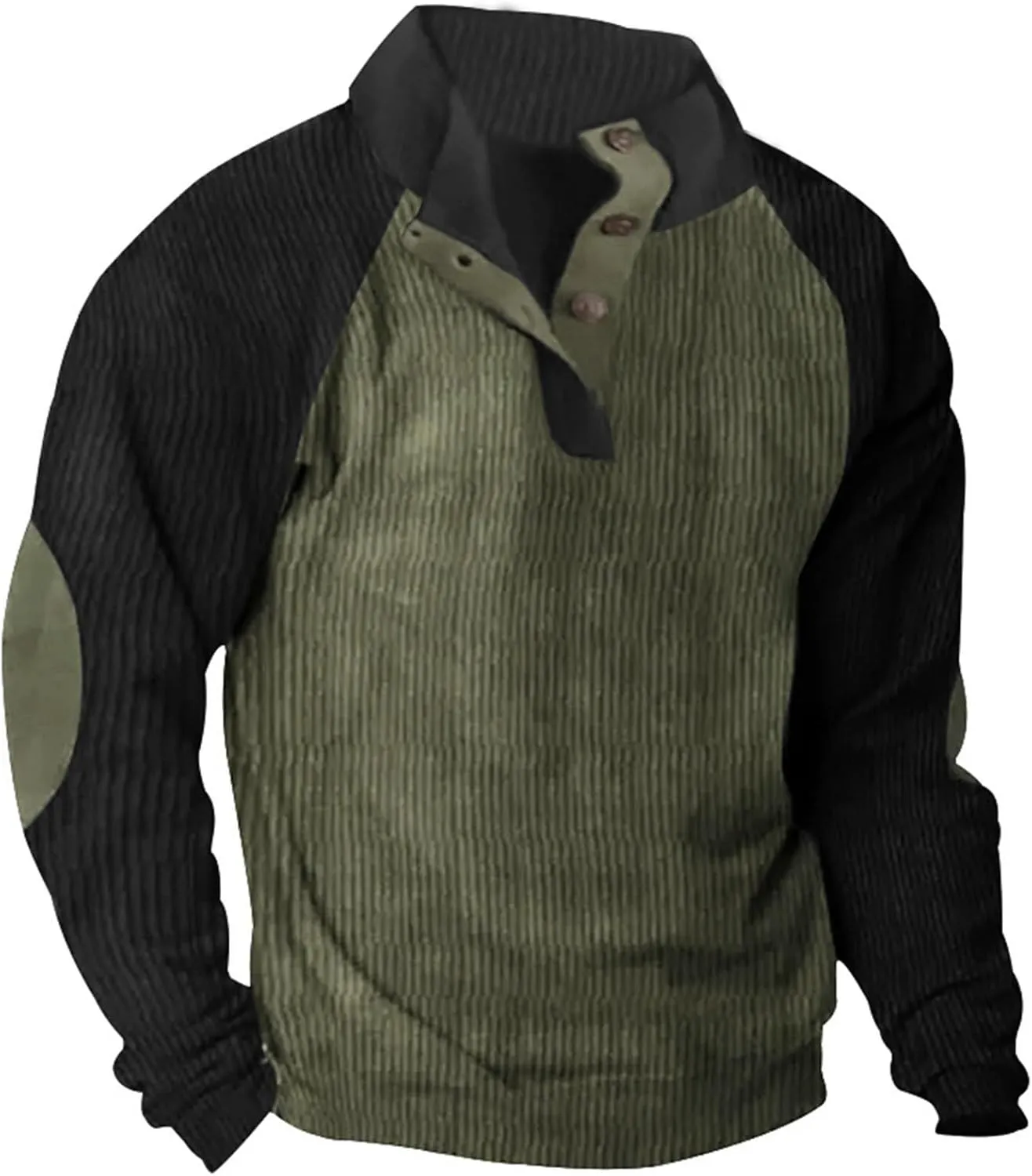 Mens Sweatshirt 1/4 Button Stand Collar Long Sleeve Comfort Color Sweatshirts Men's Sweatshirts No Hood Mens Pullover Shirts