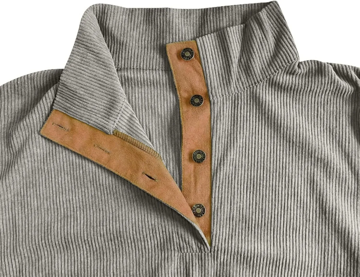 Mens Sweatshirt 1/4 Button Stand Collar Long Sleeve Men's Sweatshirts No Hood Comfort Color Sweatshirts