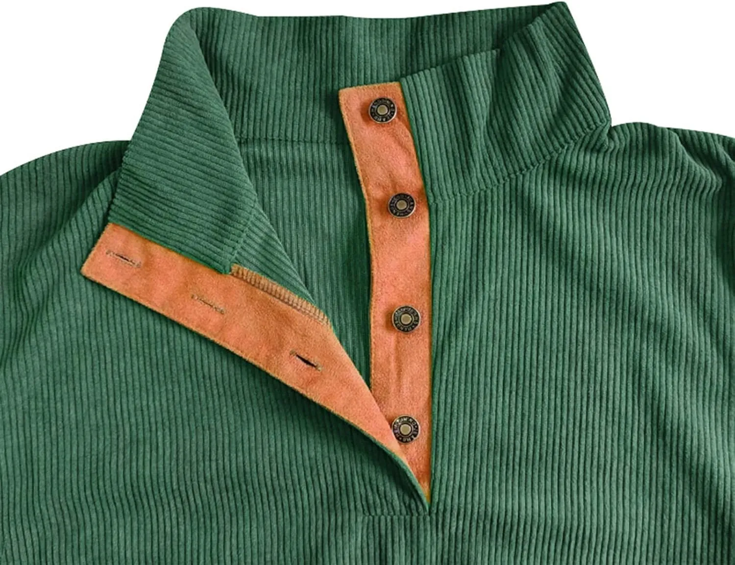 Mens Sweatshirt 1/4 Button Stand Collar Long Sleeve Men's Sweatshirts No Hood Comfort Color Sweatshirts