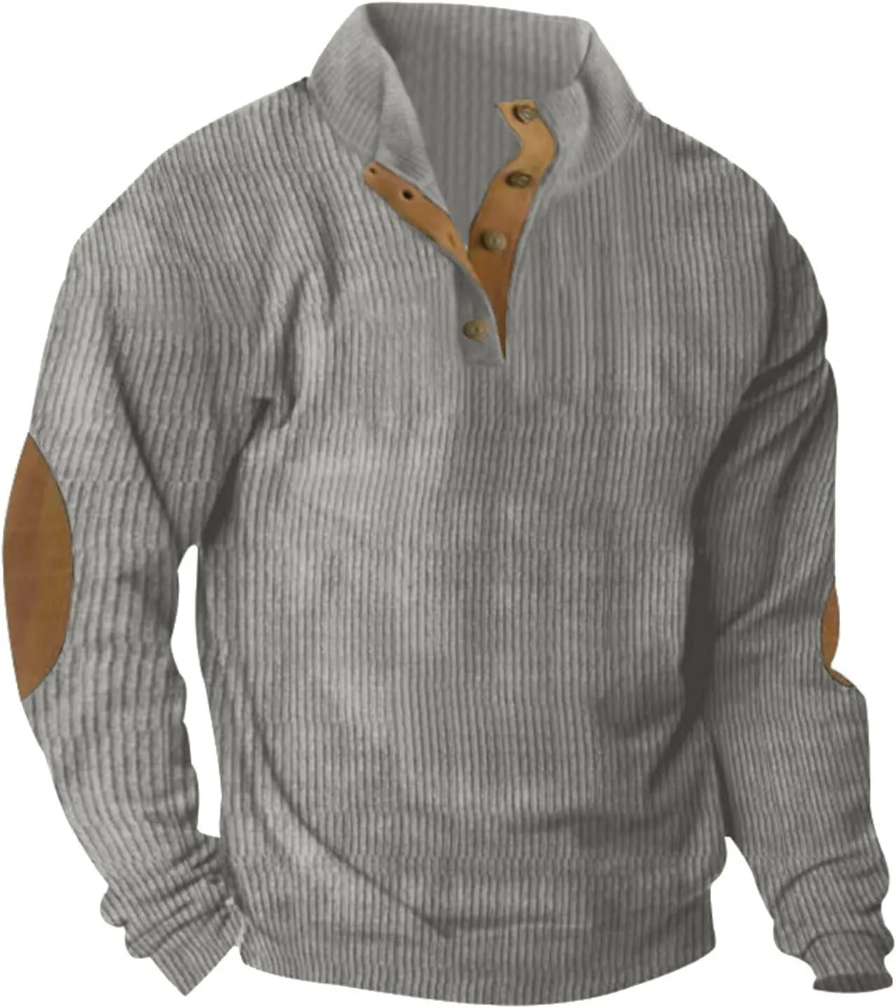 Mens Sweatshirt 1/4 Button Stand Collar Long Sleeve Men's Sweatshirts No Hood Comfort Color Sweatshirts