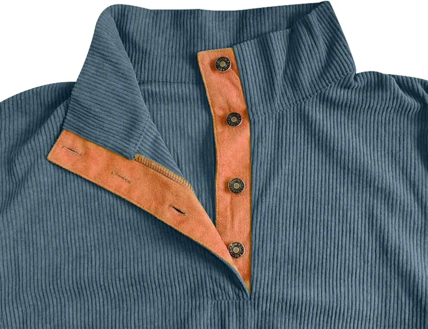 Mens Sweatshirt 1/4 Button Stand Collar Long Sleeve Men's Sweatshirts No Hood Comfort Color Sweatshirts