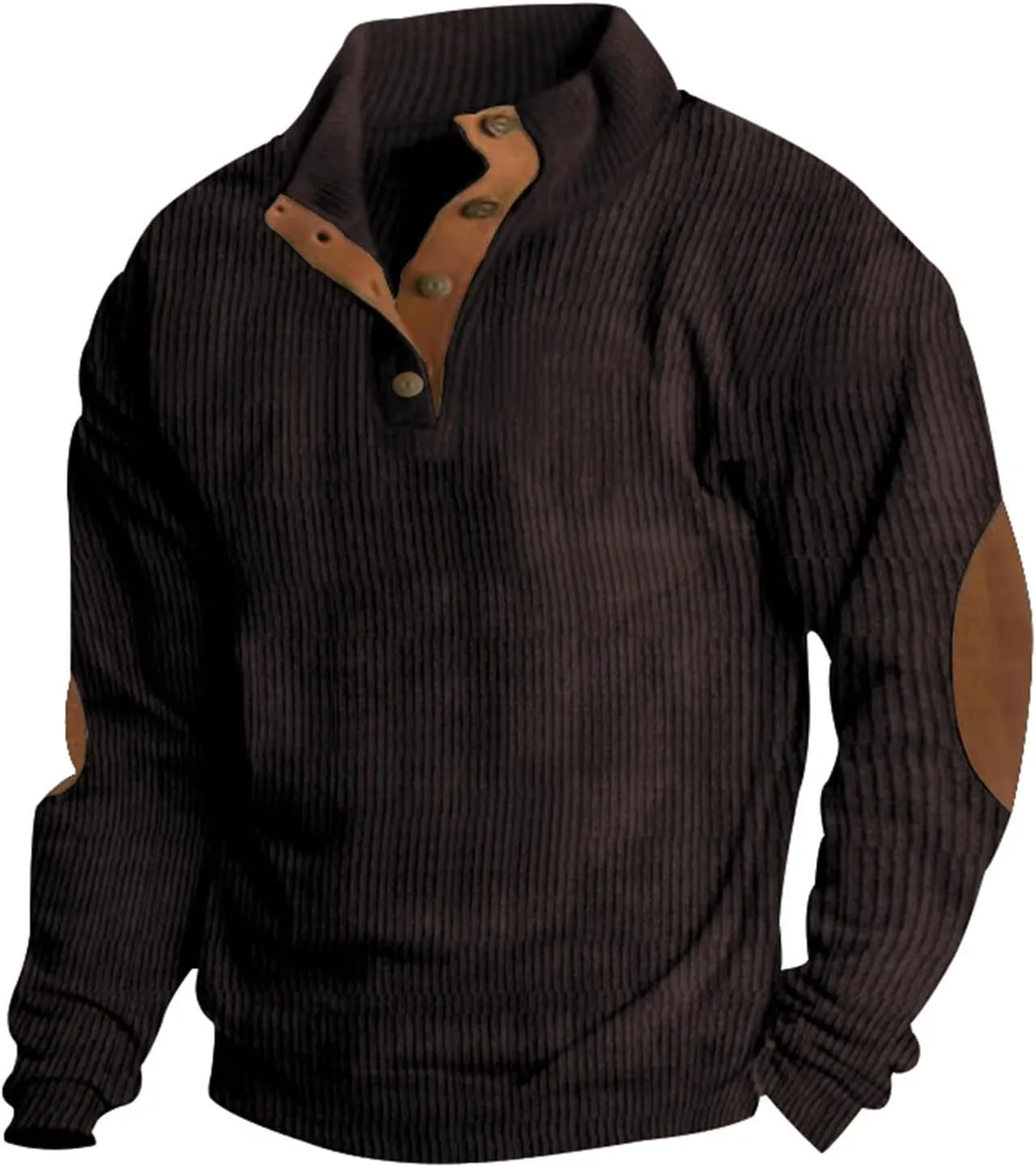 Mens Sweatshirt 1/4 Button Stand Collar Long Sleeve Men's Sweatshirts No Hood Comfort Color Sweatshirts