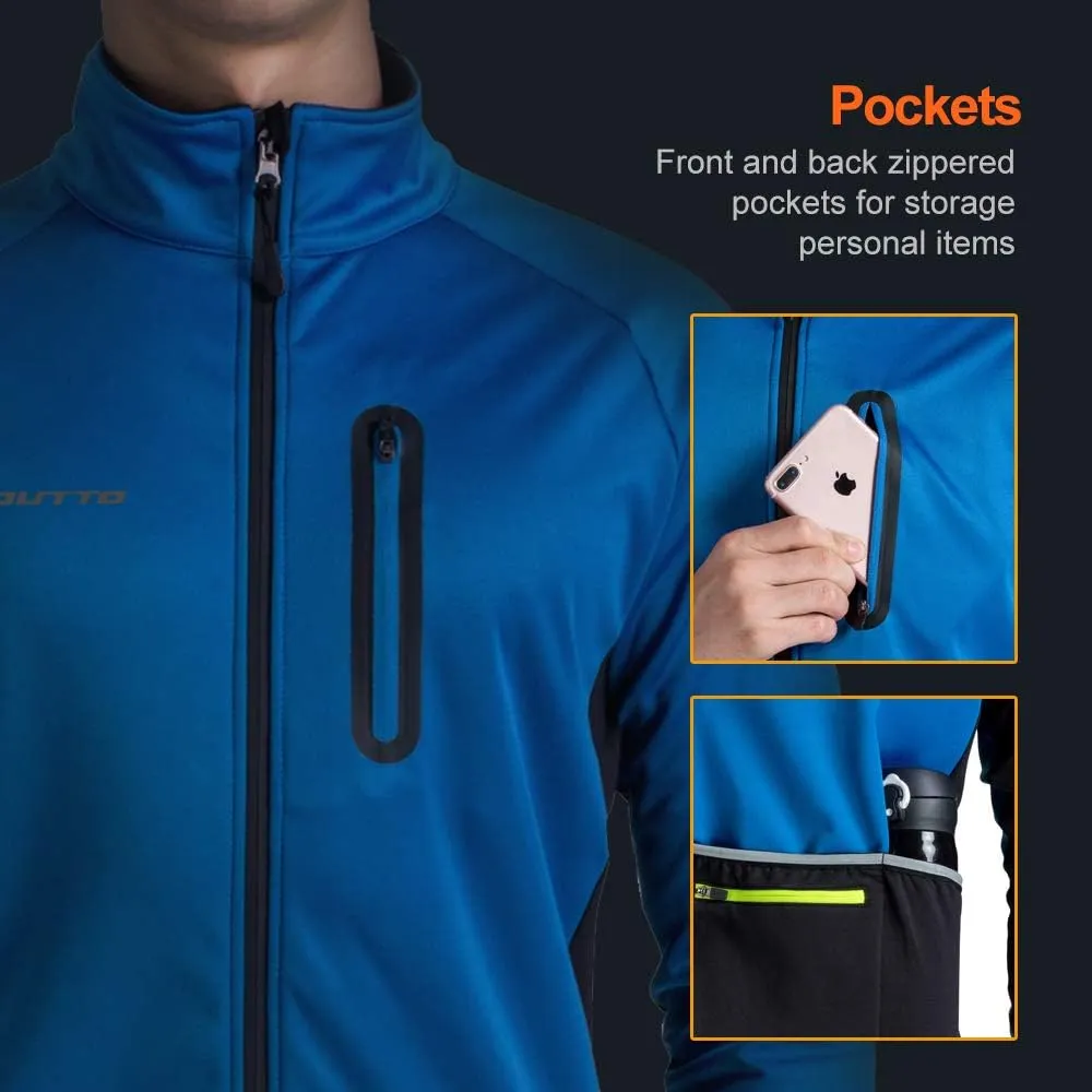 Mens Winter Cycling Jacket Reflective Water Resistant