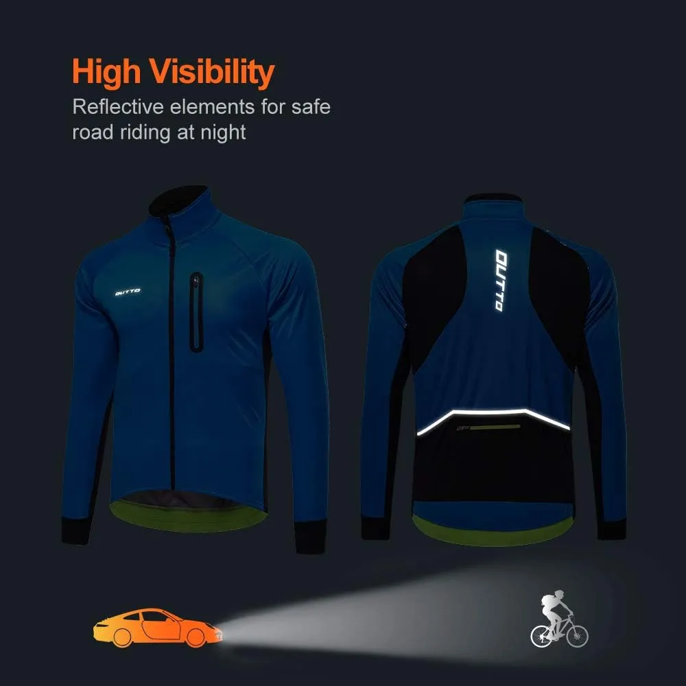 Mens Winter Cycling Jacket Reflective Water Resistant