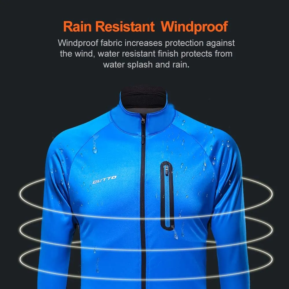 Mens Winter Cycling Jacket Reflective Water Resistant