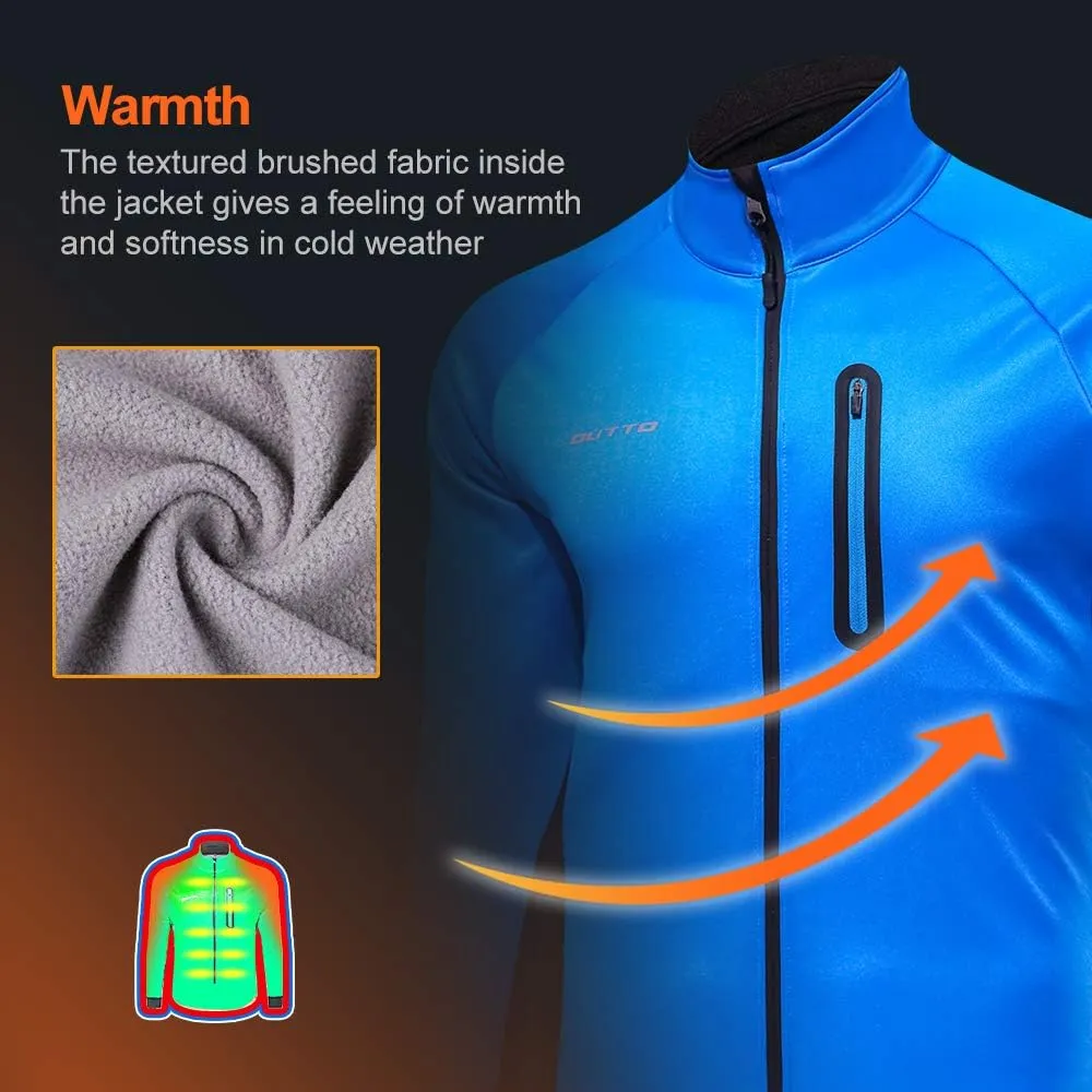 Mens Winter Cycling Jacket Reflective Water Resistant