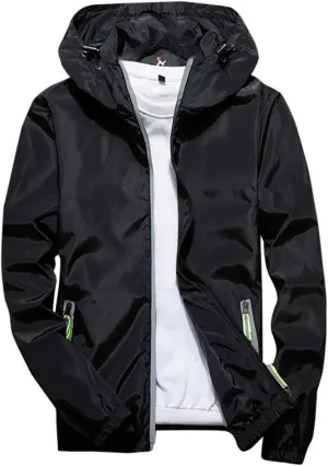 Mens Winter Jacket Mens Casual Jacket Casual Size Hoodie Reflective Zipper Outdoor Sport Coat