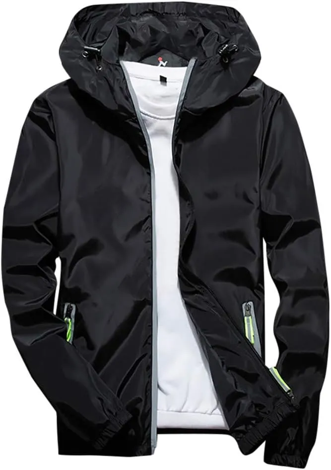 Mens Winter Jacket Mens Casual Jacket Casual Size Hoodie Reflective Zipper Outdoor Sport Coat
