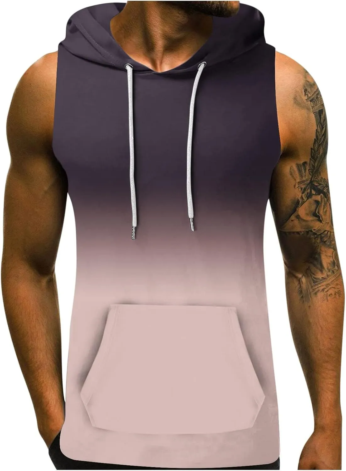 Mens Workout Hooded Tank Tops Cut Off Sleeveless Gym Sport Hoodies Summer Training Bodybuilding Muscle Shirts for Men