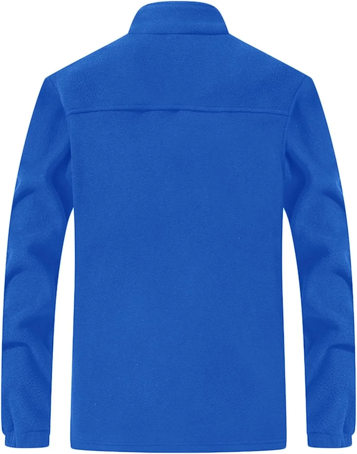 MIDOO Fleece Jacket Mens Full Zip Casual Collar Warm Cardigan Coat Jacket Solid Color Zipper Soft Top Coats for Men Winter
