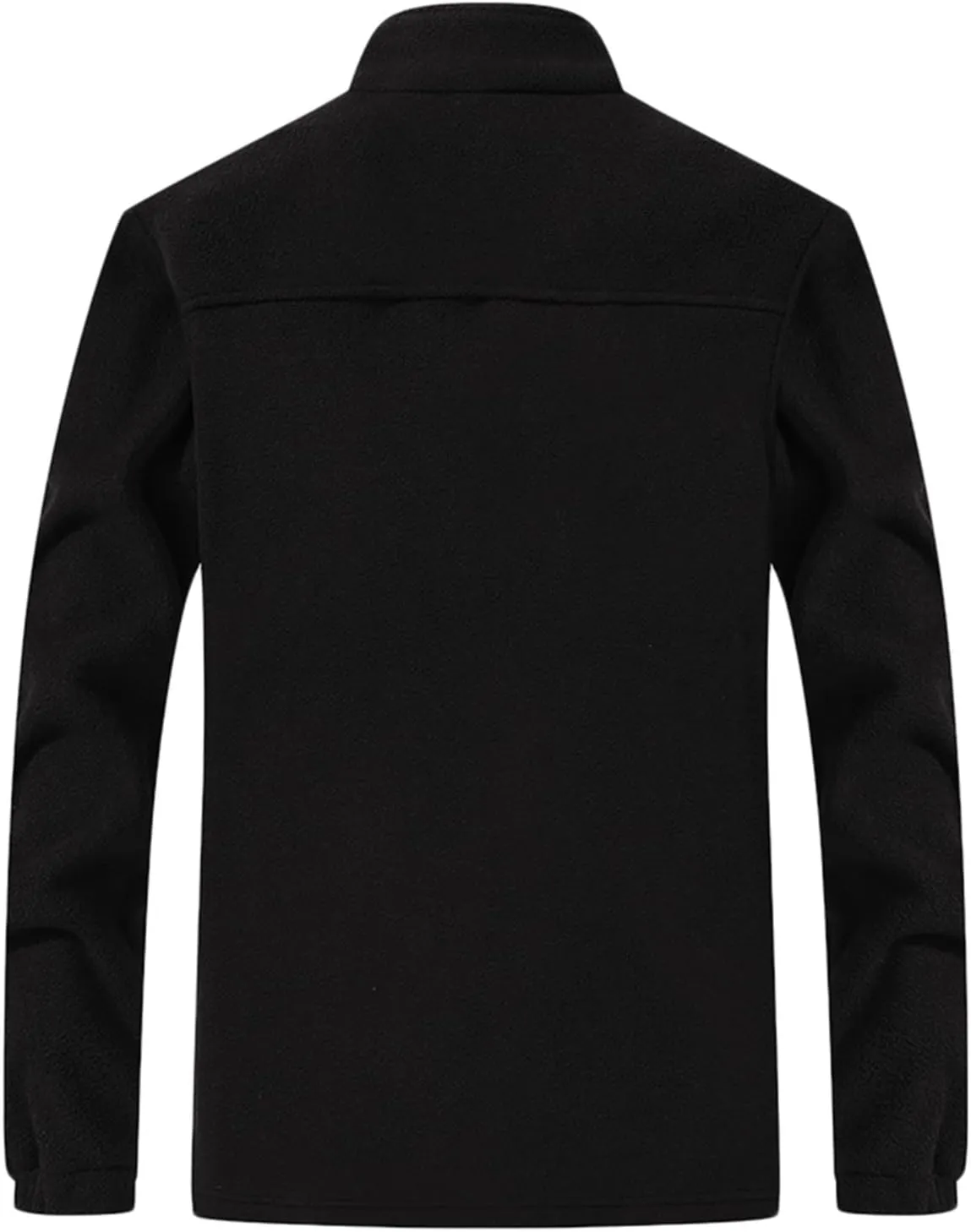 MIDOO Fleece Jacket Mens Full Zip Casual Collar Warm Cardigan Coat Jacket Solid Color Zipper Soft Top Coats for Men Winter