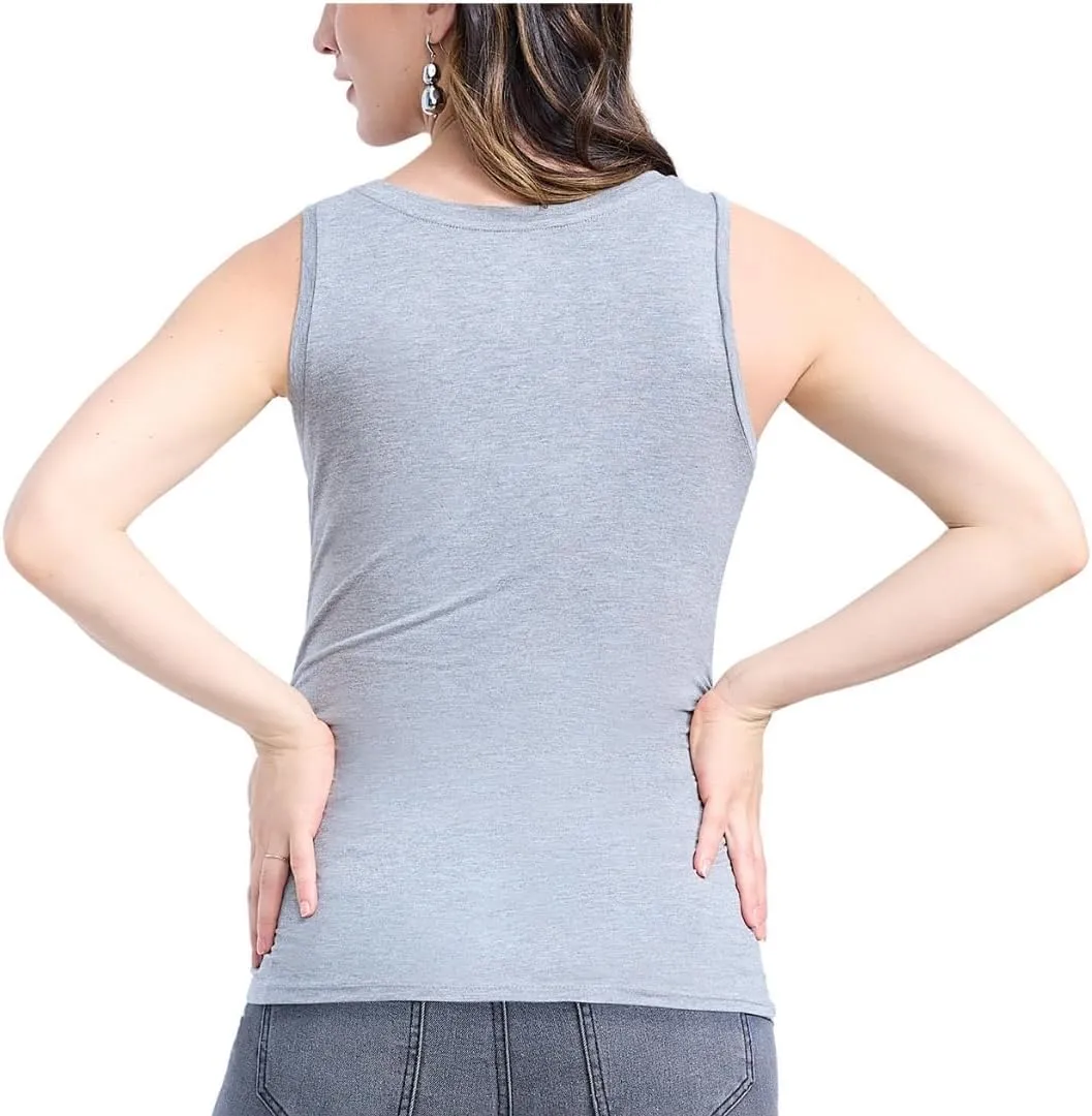 Motherhood Maternity Women's Side Ruched Scoop Neck Pregnancy Tank Top