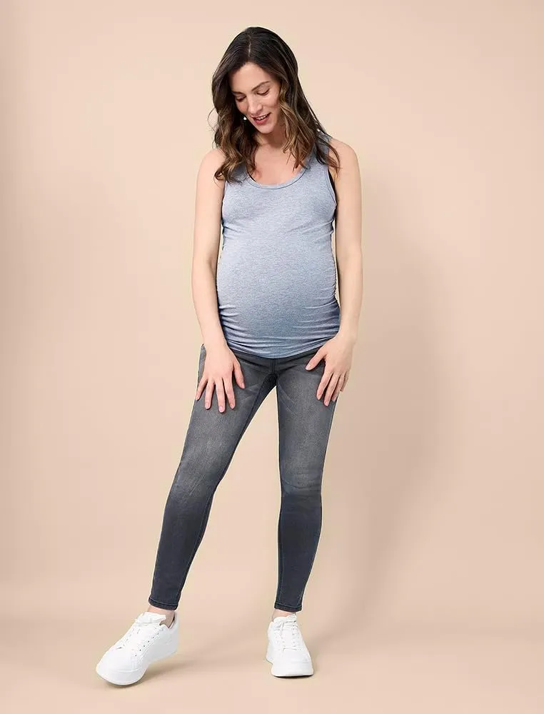 Motherhood Maternity Women's Side Ruched Scoop Neck Pregnancy Tank Top