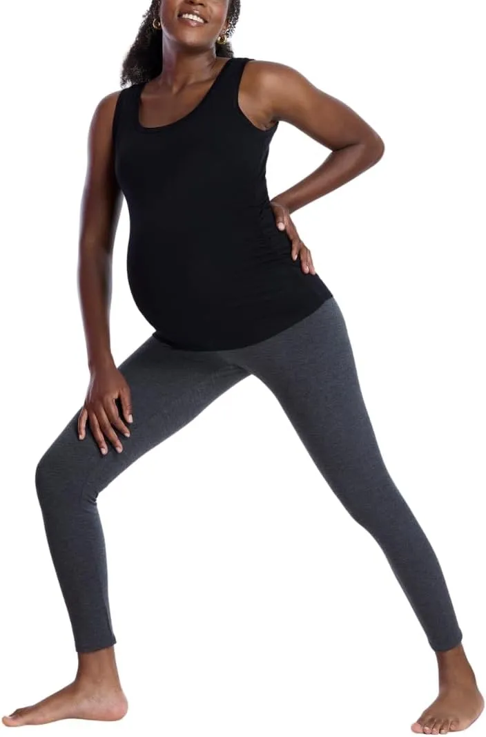Motherhood Maternity Women's Side Ruched Scoop Neck Pregnancy Tank Top