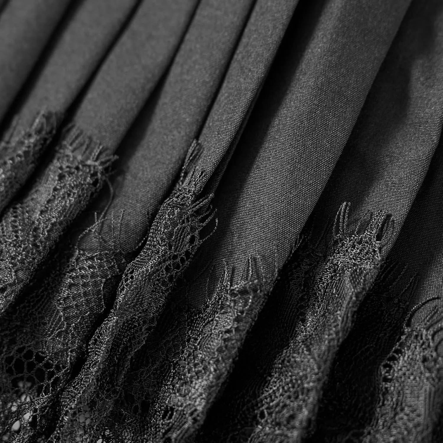 Muineobuka Lace Slip Skirt for Women Low Waist Pleated Lace Tiered Mini Skirt Lace Half Slip Underskirts