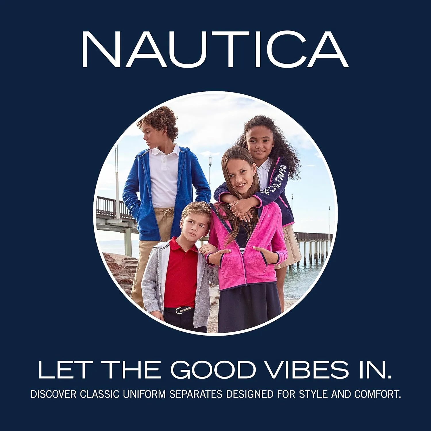 Nautica Girls' School Uniform Sensory-Friendly Soft Pull-on Short