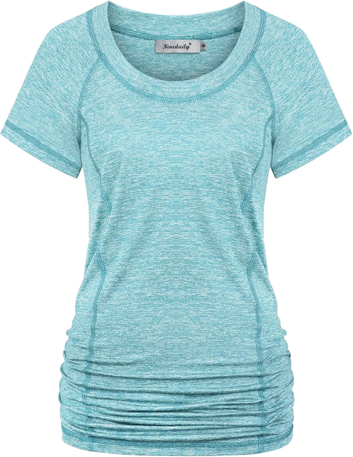 Ninedaily Womens Workout Top Running Yoga Shirt Summer Short Sleeve Casual Tunic