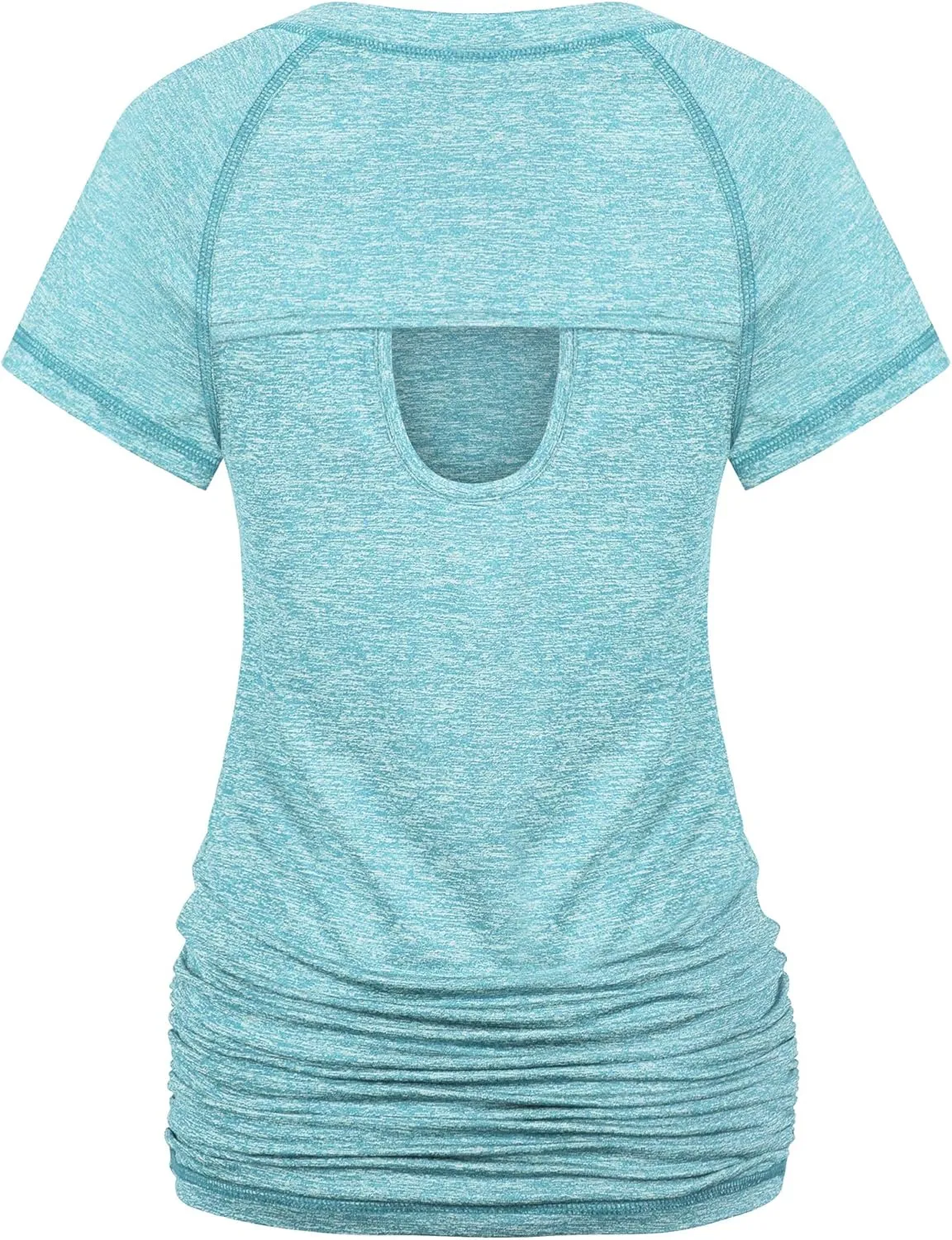 Ninedaily Womens Workout Top Running Yoga Shirt Summer Short Sleeve Casual Tunic