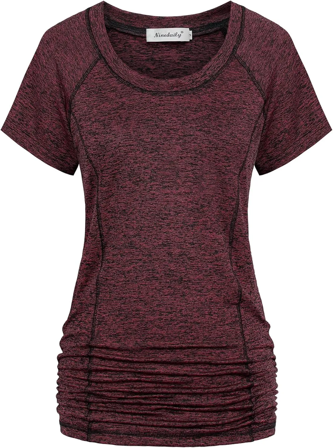Ninedaily Womens Workout Top Running Yoga Shirt Summer Short Sleeve Casual Tunic