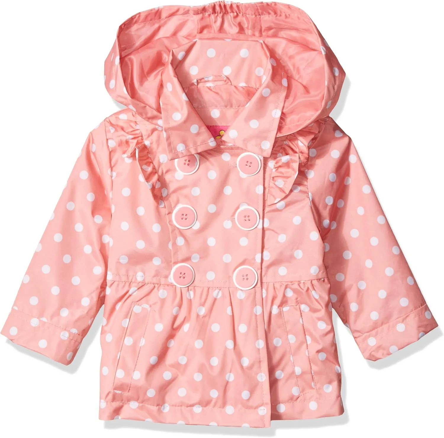 Pink Platinum Baby Girls Ruffled Trench Coat