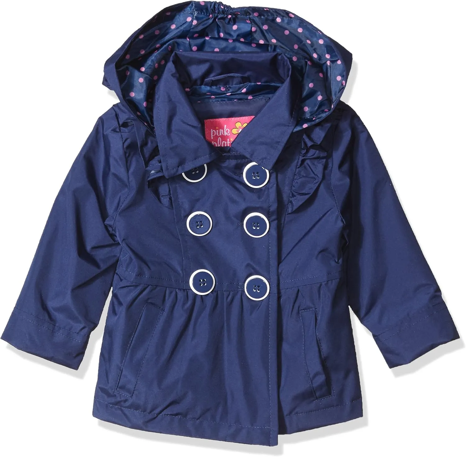 Pink Platinum Baby Girls Ruffled Trench Coat