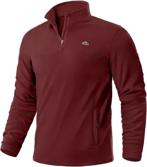 Pudolla Men's 1/4 Zip Pullover Sweatshirts Fleece Warm Soft Sweatshirts with Pockets for Running Athletic Workout Golf
