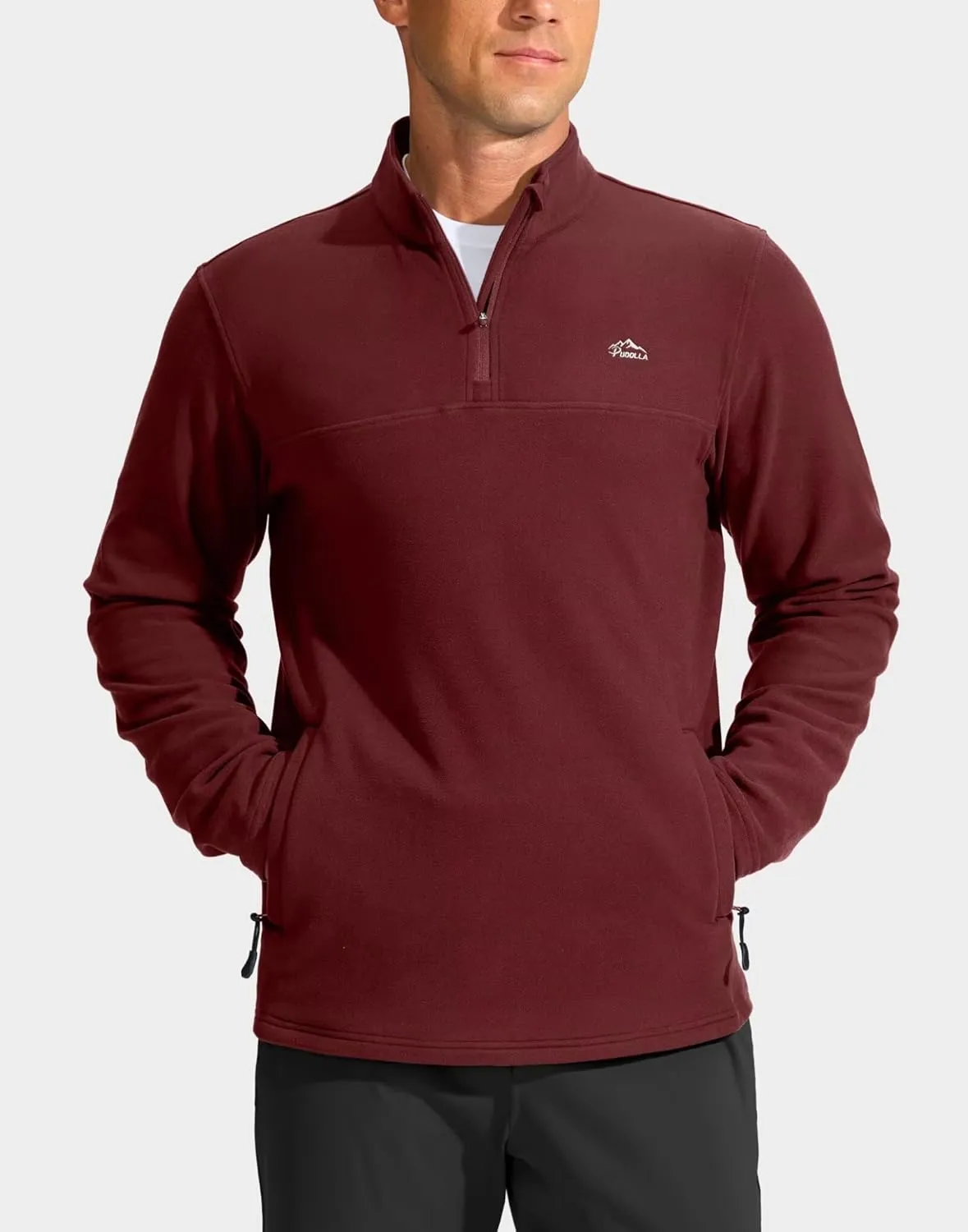 Pudolla Men's 1/4 Zip Pullover Sweatshirts Fleece Warm Soft Sweatshirts with Pockets for Running Athletic Workout Golf
