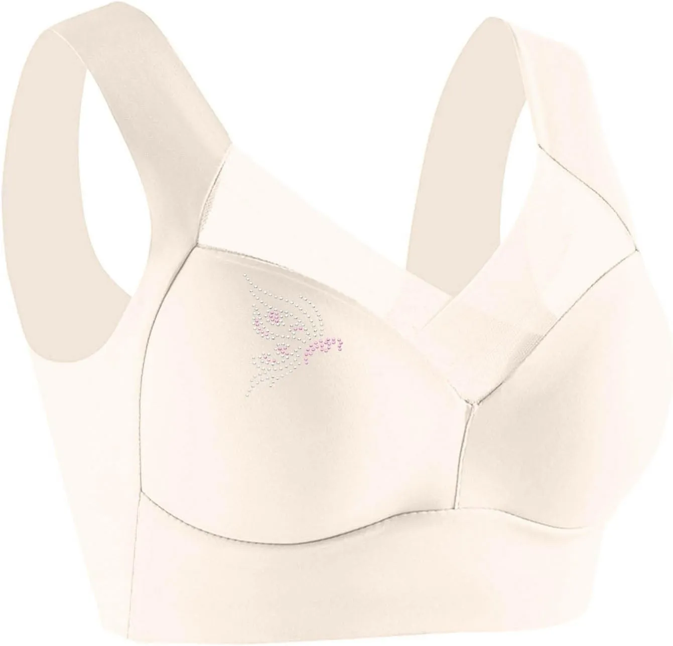 Push Up Bras for Women Full Coverage Rhinestone Bras Seamless Comfort Wireless No Underwire Bralette T Shirt Tops
