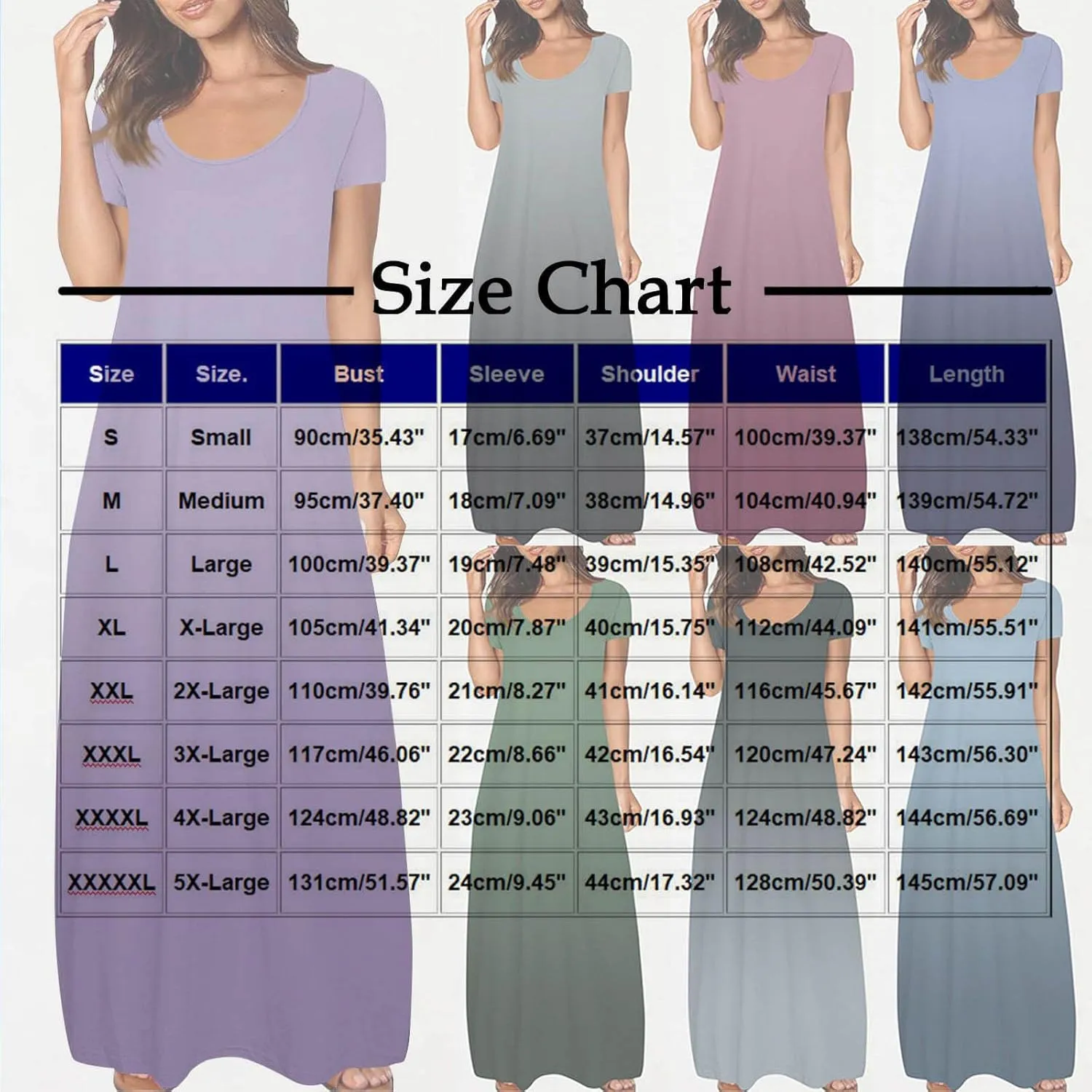 QIGUAND Women Gradient Scoop Neck Maxi Dress Summer Soft Comfy Short Sleeve T-Shirt Dresses Plus Size Casual Baggy Dress