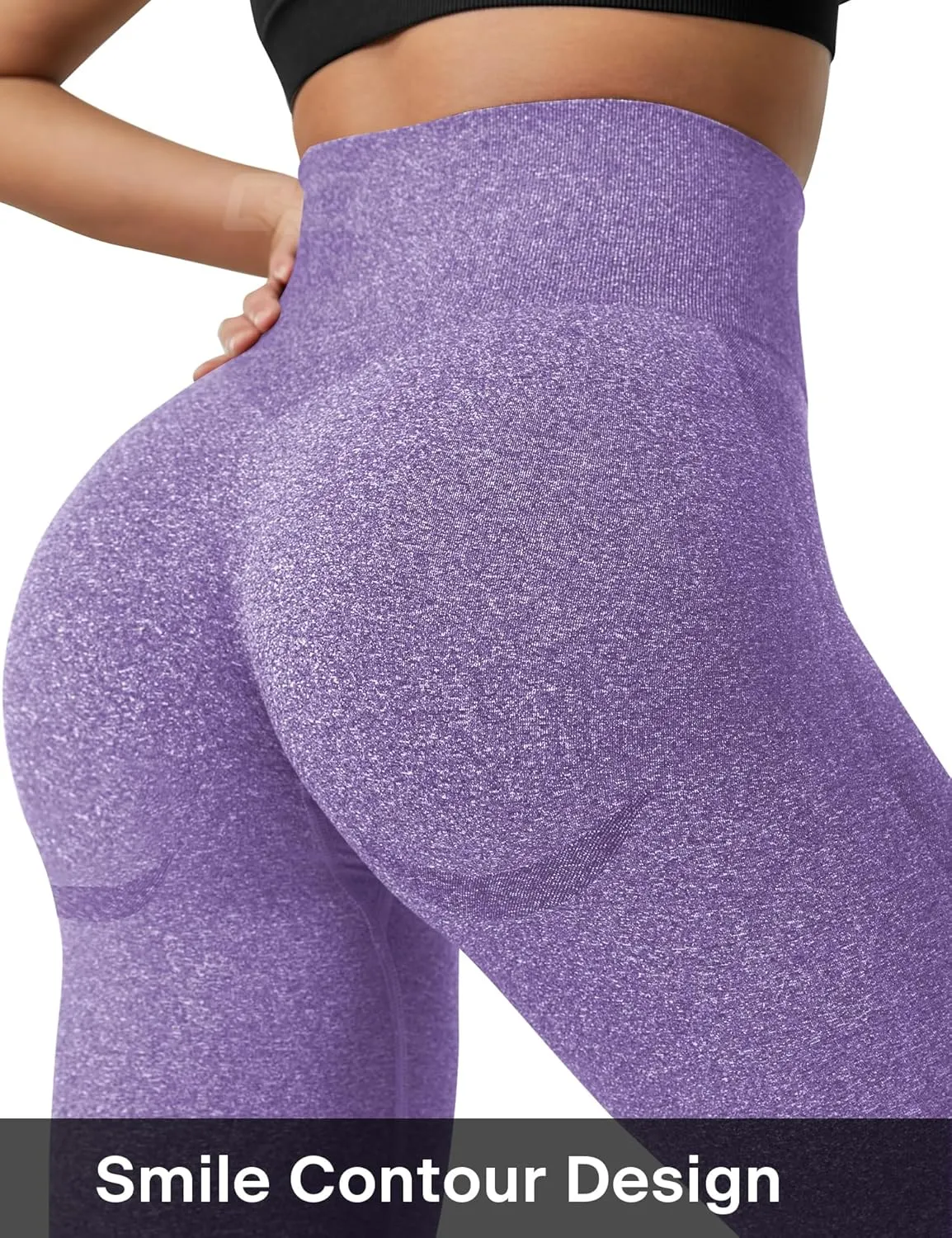 QOQ Women's Seamless Leggings High Waist Gym Running Vital Yoga Pants Butt Lift Workout Tights Tummy Control