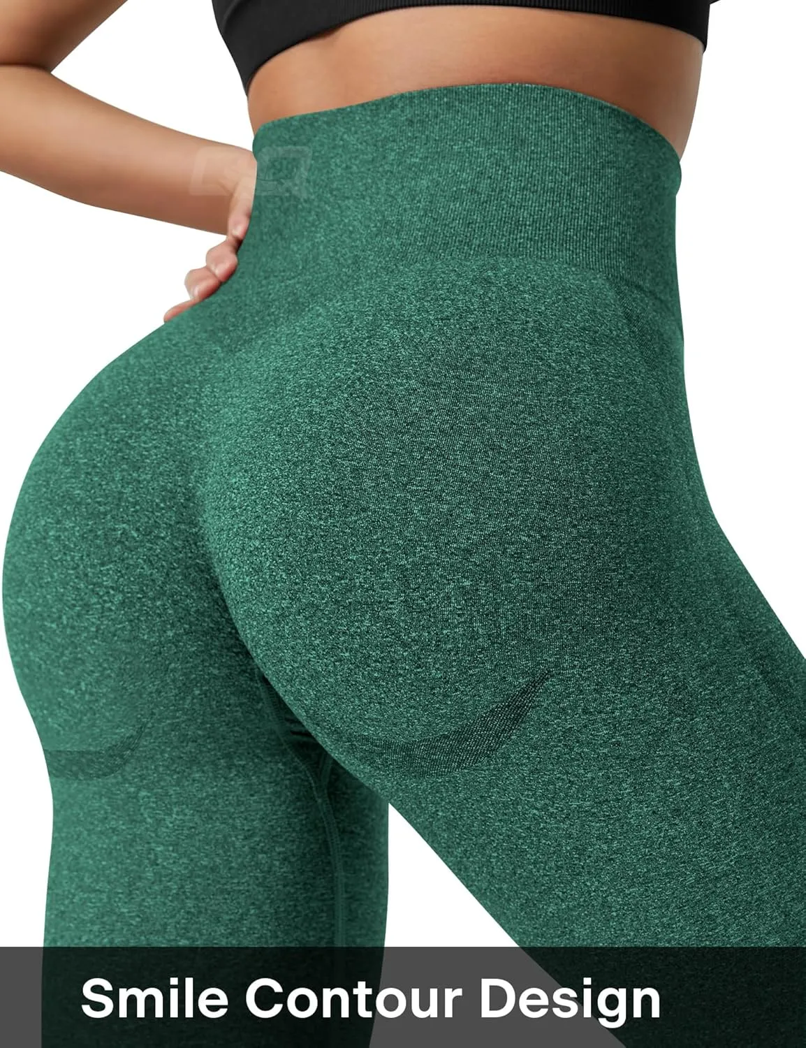 QOQ Women's Seamless Leggings High Waist Gym Running Vital Yoga Pants Butt Lift Workout Tights Tummy Control