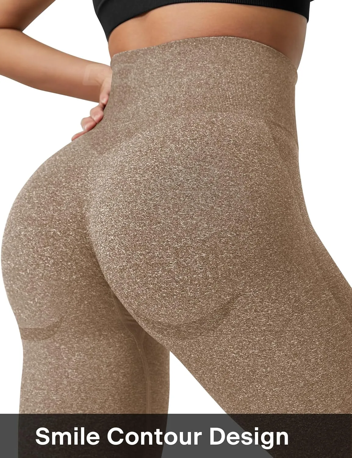 QOQ Women's Seamless Leggings High Waist Gym Running Vital Yoga Pants Butt Lift Workout Tights Tummy Control
