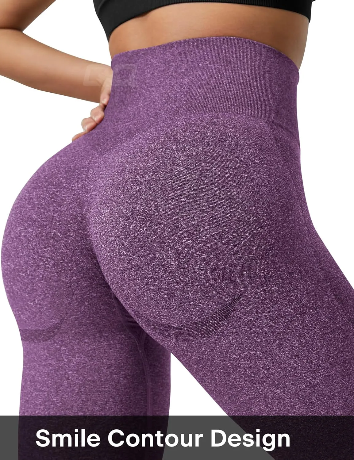 QOQ Women's Seamless Leggings High Waist Gym Running Vital Yoga Pants Butt Lift Workout Tights Tummy Control