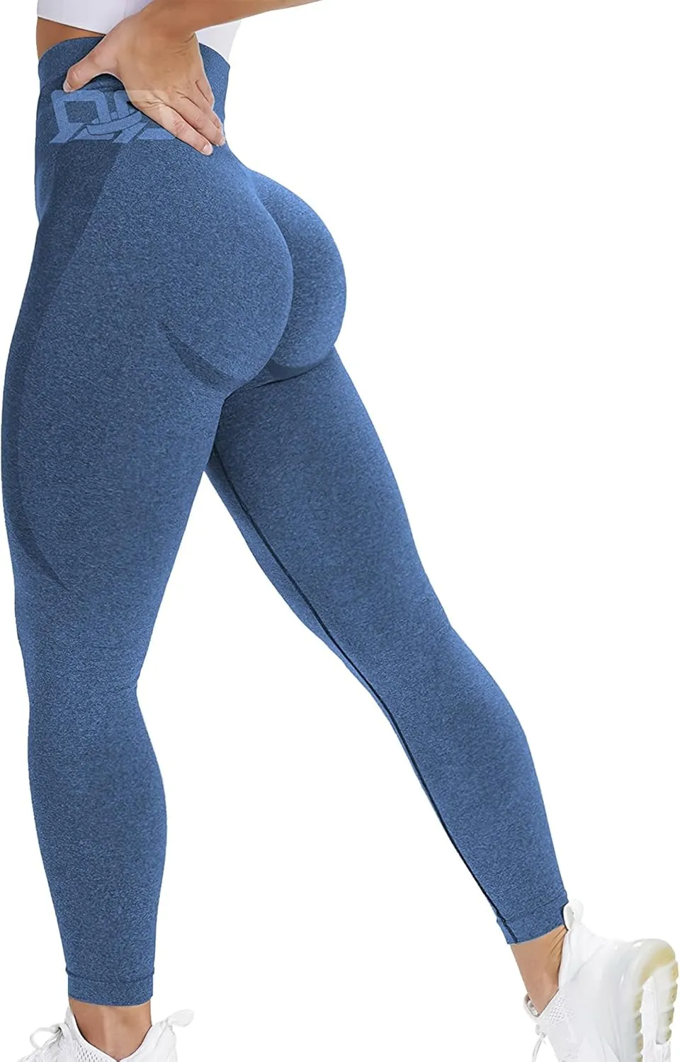 QOQ Women's Seamless Leggings High Waist Gym Running Vital Yoga Pants Butt Lift Workout Tights Tummy Control