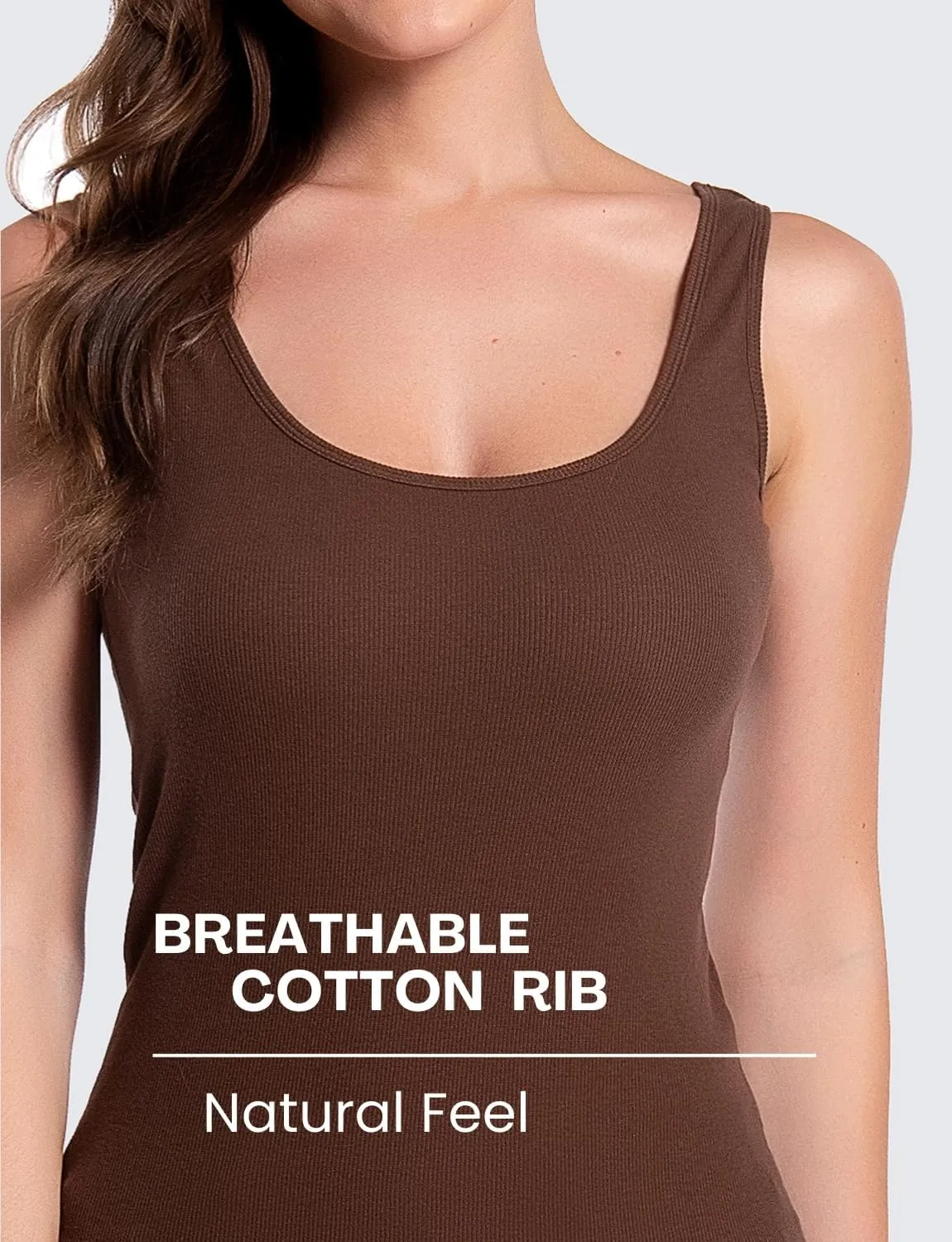RASPBERRY PUDDING Cotton Ribbed Tank Tops for Women Slim Fit Scoop Neck