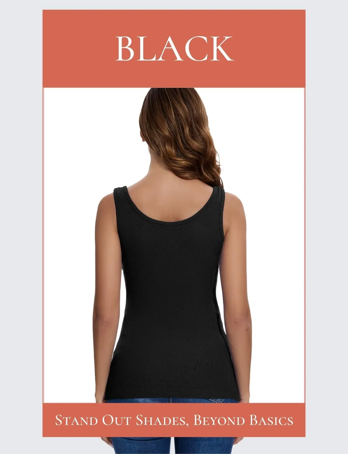 RASPBERRY PUDDING Cotton Ribbed Tank Tops for Women Slim Fit Scoop Neck