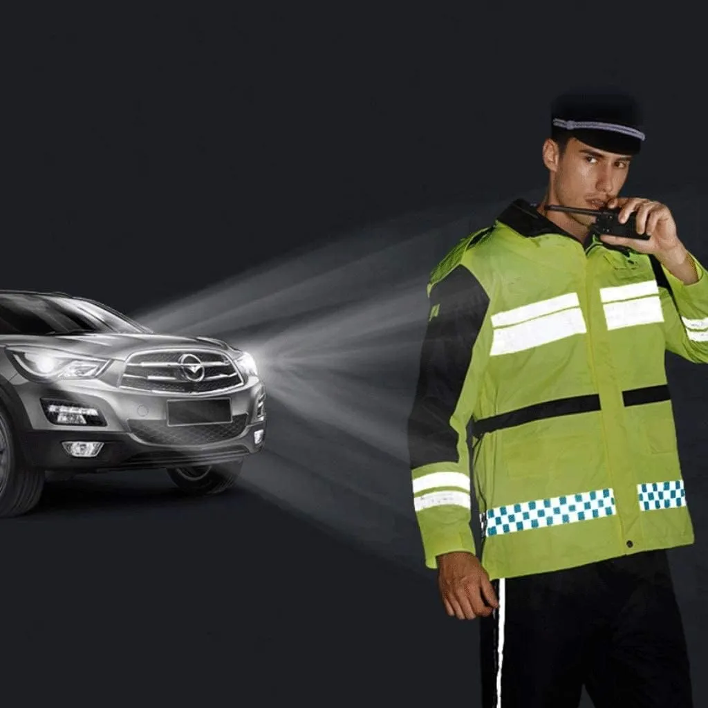 Reflective Gear, Adult Reflective Suit Safety Jacket Polyester High-Visibility Waterproof Overalls Outdoor Activity